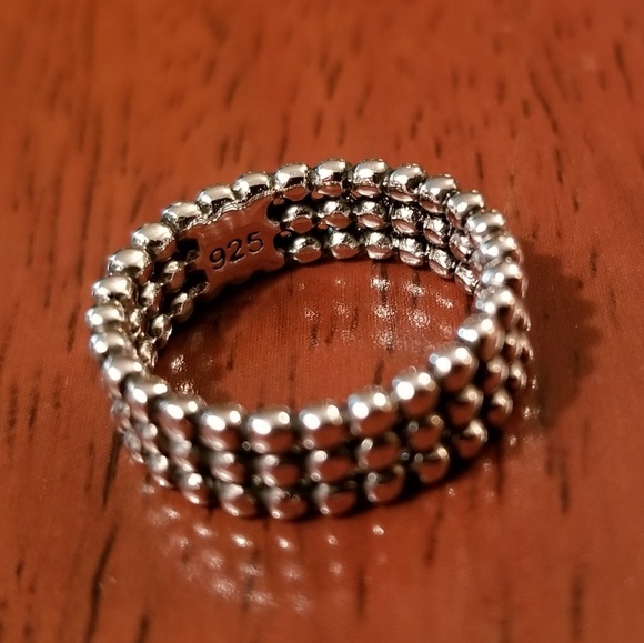 lmkdeals Jewelry - STERLING SILVER TRIPLE BEAD ETERNITY PINKY RING